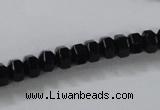 CAB844 15.5 inches 5*8mm rondelle black agate gemstone beads wholesale