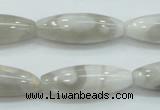 CAB907 15.5 inches 10*30mm rice natural crazy agate beads wholesale