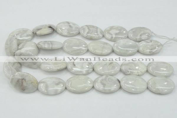 CAB913 15.5 inches 22*30mm oval natural crazy agate beads wholesale