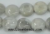 CAB915 15.5 inches 15mm flat round natural crazy agate beads wholesale