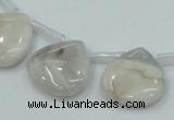 CAB924 20*20mm top-drilled teardrop natural crazy agate beads wholesale