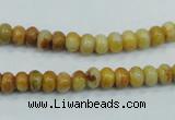 CAB932 15.5 inches 4*6mm rondelle yellow crazy lace agate beads