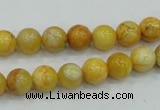 CAB934 15.5 inches 8mm round yellow crazy lace agate beads wholesale