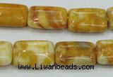 CAB943 15.5 inches 13*18mm rectangle yellow crazy lace agate beads