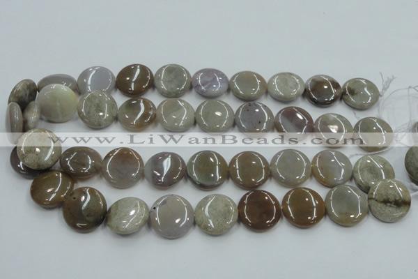 CAB955 15.5 inches 20mm flat round ocean agate gemstone beads