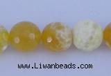 CAB966 15.5 inches 6mm faceted round fire crackle agate beads