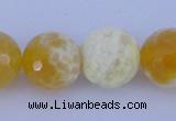 CAB968 15.5 inches 10mm faceted round fire crackle agate beads