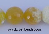 CAB969 15.5 inches 12mm faceted round fire crackle agate beads