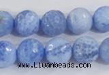 CAB974 15.5 inches 12mm faceted round fire crackle agate beads