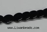 CAB981 15.5 inches 12mm flat round black agate gemstone beads wholesale