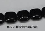 CAB986 15.5 inches 14*14mm square black agate gemstone beads wholesale