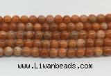 CABS06 15 inches 6mm round orange calcite gemstone beads wholesale