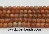 CABS07 15 inches 8mm round orange calcite gemstone beads wholesale