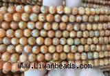 CABS20 15 inches 6mm round orange calcite gemstone beads wholesale