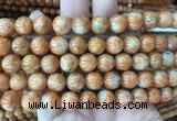 CABS22 15 inches 10mm round orange calcite gemstone beads wholesale