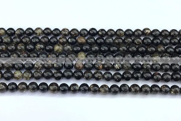 CAE310 15 inches 6mm round astrophyllite gemstone beads