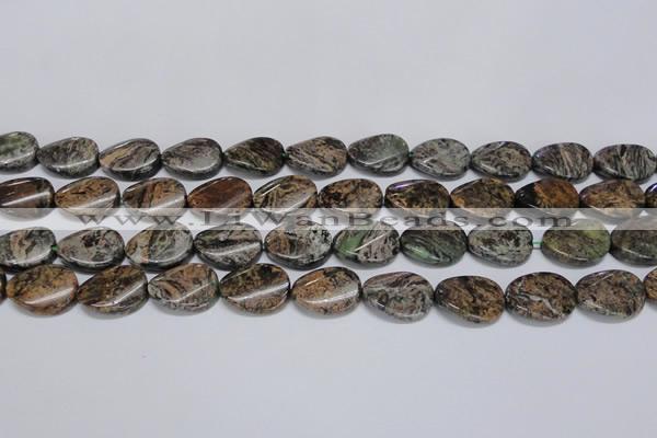 CAF135 15.5 inches 10*14mm twisted oval Africa stone beads