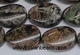 CAF137 15.5 inches 13*18mm twisted oval Africa stone beads