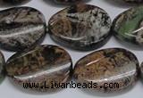 CAF138 15.5 inches 15*20mm twisted oval Africa stone beads