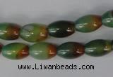 CAG1007 15.5 inches 8*12mm rice rainbow agate beads wholesale