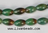 CAG1008 15.5 inches 8*12mm rice rainbow agate beads wholesale