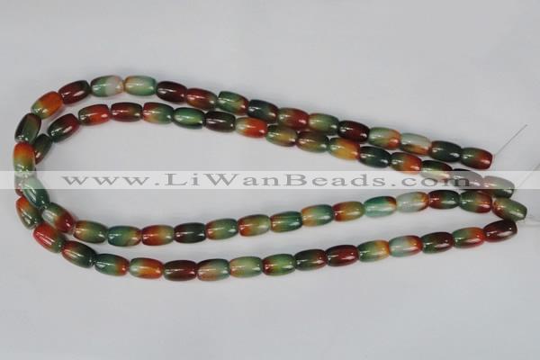 CAG1010 15.5 inches 8*12mm drum rainbow agate beads wholesale