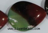 CAG1031 15.5 inches 40*50mm flat teardrop rainbow agate beads