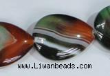 CAG1034 15.5 inches 22*30mm flat teardrop rainbow agate beads