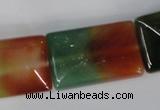 CAG1054 15.5 inches 20*30mm rectangle rainbow agate beads