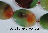 CAG1064 15.5 inches 22*30mm twisted oval rainbow agate beads