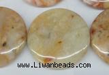 CAG1092 15.5 inches 30mm flat round Morocco agate beads wholesale