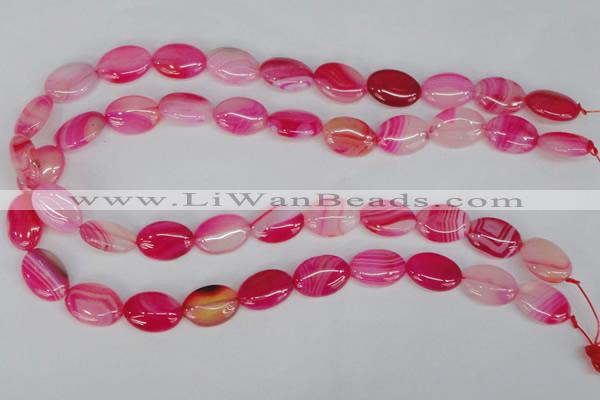 CAG1174 15.5 inches 13*18mm oval line agate gemstone beads