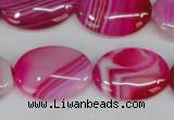 CAG1176 15.5 inches 18*25mm oval line agate gemstone beads