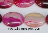 CAG1177 15.5 inches 18*25mm oval line agate gemstone beads