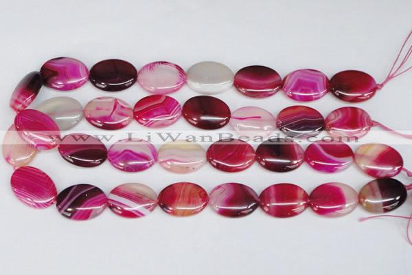 CAG1177 15.5 inches 18*25mm oval line agate gemstone beads