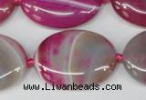 CAG1188 15.5 inches 22*30mm oval line agate gemstone beads