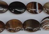 CAG1315 15.5 inches 15*20mm oval line agate gemstone beads