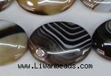 CAG1317 15.5 inches 22*30mm oval line agate gemstone beads