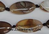 CAG1320 15.5 inches 15*30mm marquise line agate gemstone beads