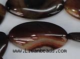 CAG1322 15.5 inches 20*38mm marquise line agate gemstone beads