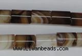 CAG1333 15.5 inches 10*14mm tube line agate gemstone beads