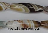 CAG1335 15.5 inches 12*40mm rice line agate gemstone beads