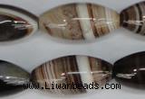 CAG1336 15.5 inches 15*30mm rice line agate gemstone beads