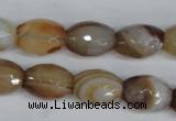 CAG1341 15.5 inches 12*16mm faceted rice line agate gemstone beads