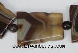 CAG1356 15.5 inches 28*35mm trapezoid line agate gemstone beads