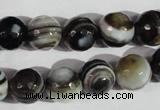 CAG1405 15.5 inches 12mm faceted round line agate gemstone beads