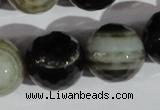 CAG1409 15.5 inches 20mm faceted round line agate gemstone beads