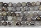 CAG1431 15.5 inches 6mm faceted round bamboo leaf agate beads