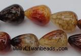 CAG1450 15.5 inches 15*20mm teardrop dragon veins agate beads