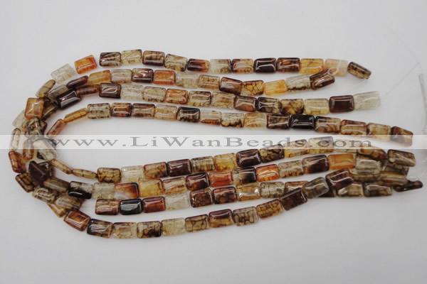 CAG1478 15.5 inches 8*12mm rectangle dragon veins agate beads